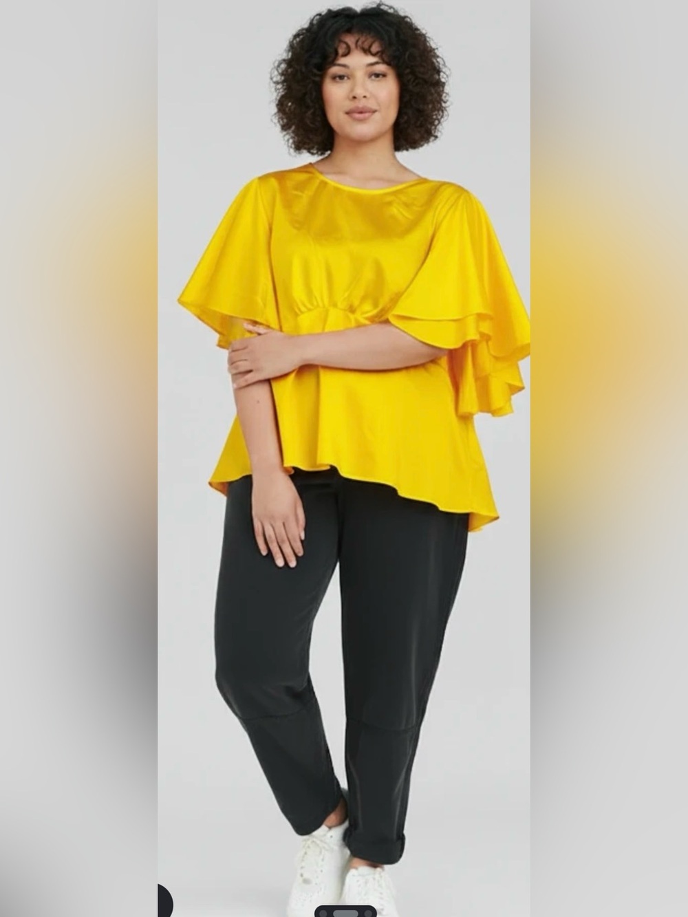 NWT Express Yellow Ruched Flutter Sleeve Blouse Friday special 🌸🌸
